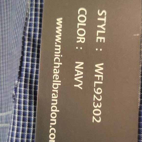 NWT-MICHAEL BRANDON MENS DARK BLUE CASUAL DRESS UP SHIRT - Picture 7 of 7